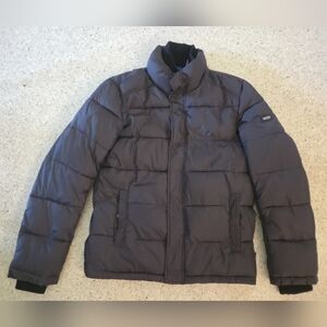 Calvin Klein Black Puffer Jacket Sz Small Unisex Men Woman Water Wind Resistant